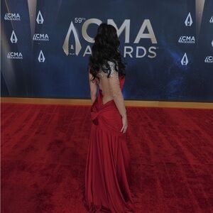 Tarik Ediz Red Prom Dress